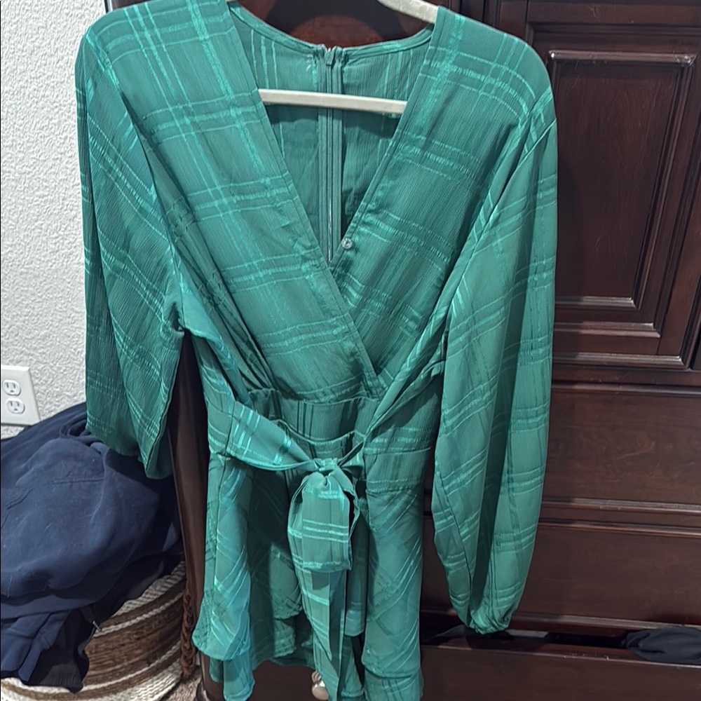 Green Plaid Romper